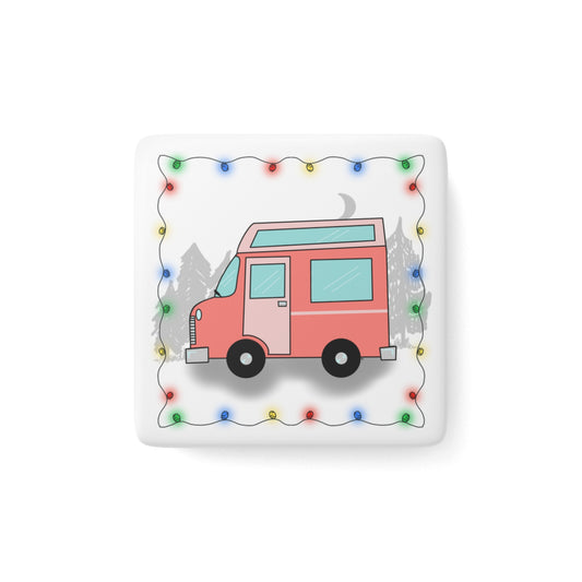 The Camper Collection - Van - Porcelain Magnet, Square