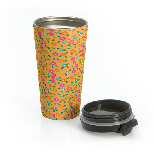 Spring in Your Step Peach - Stainless Steel Travel Mug