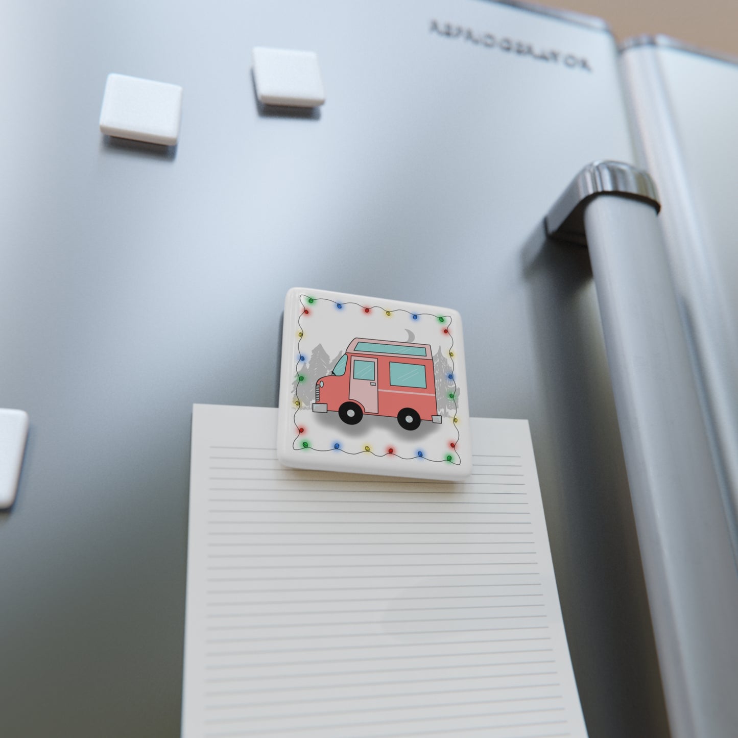 The Camper Collection - Van - Porcelain Magnet, Square